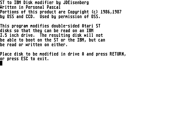 ST to IBM Disk modifier