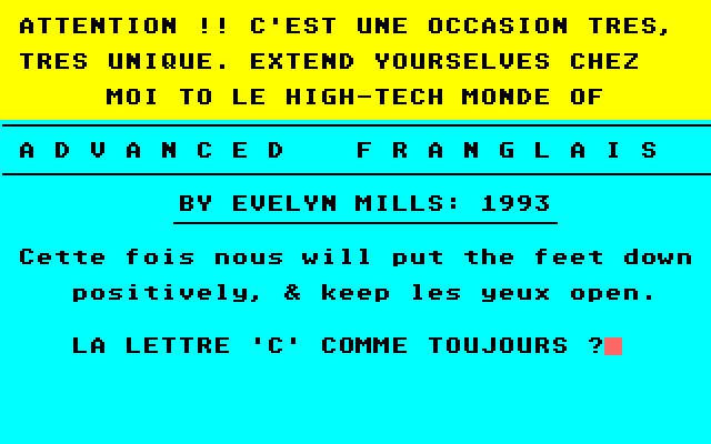 Advanced Franglais 1