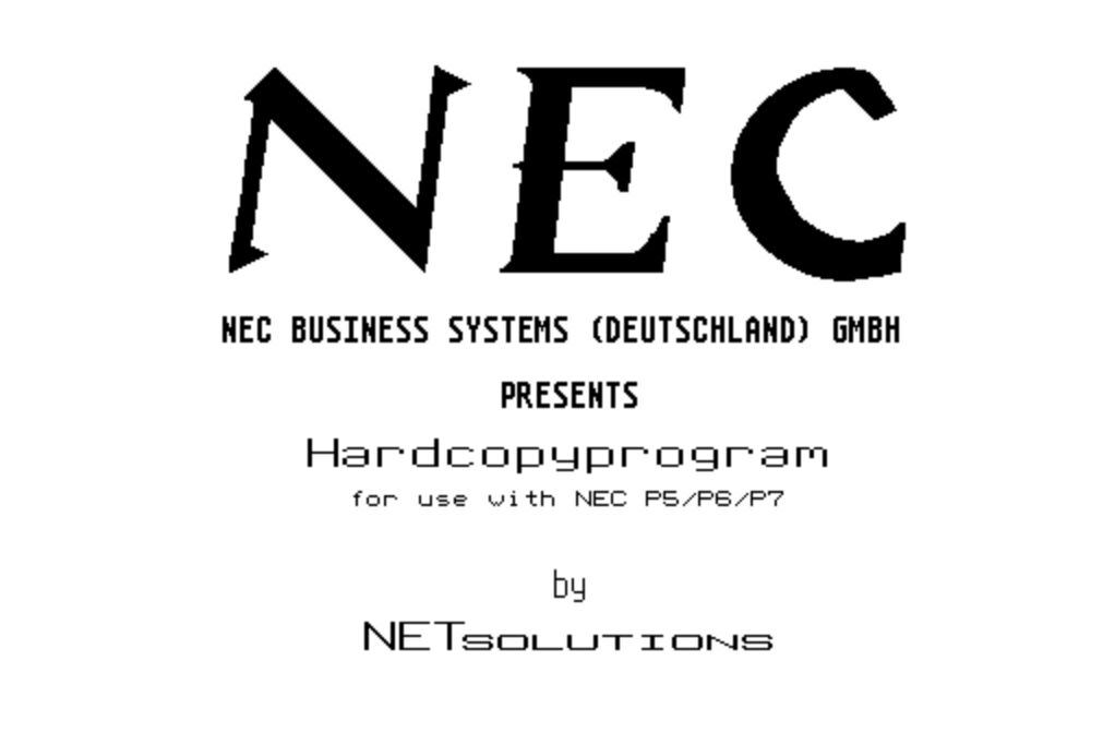 Hardcopy for NEC P5/P6/P7