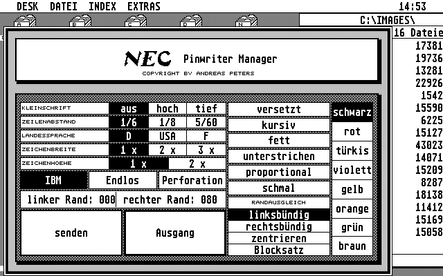 NEC Pinwriter Manager